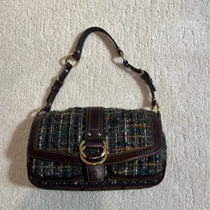 Coach tweed suede bag